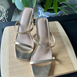 Chic Gold Strap Heels for Women
